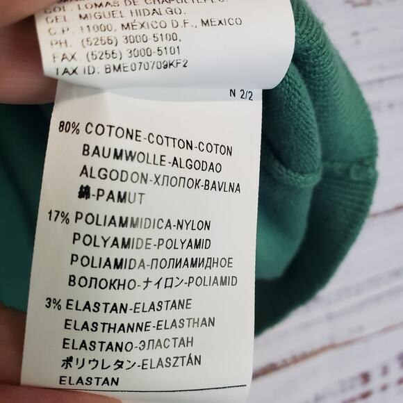 Stile Benetton Short Sleeve Top M Garden Green Scoop Flounce Peasant Sweater NWT - Picture 7 of 11